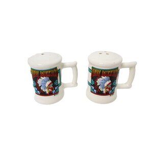 Vintage 1994 Collectible Souvenier New Mexico Mug Shaped Ceramic Salt & Pepper S